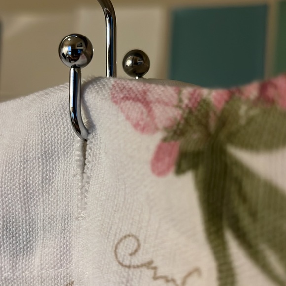 Envogue 100% cotton cactus floral script print shower curtain - Picture 5 of 5